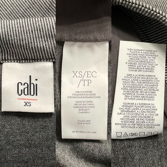 Cabi Drop Off Pinstripe Gray White High Low Jacket XS 5300 - Picture 5 of 5